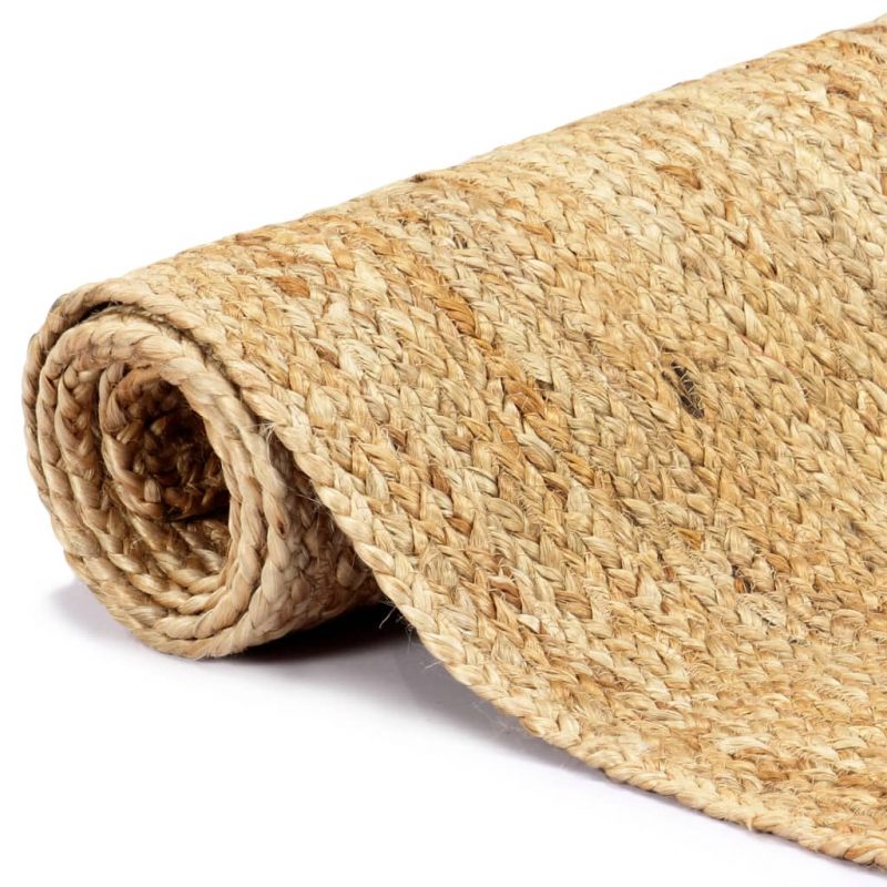 Ručno rađeni tepih od jute prirodne boje 80 x 160 cm - Slika 3