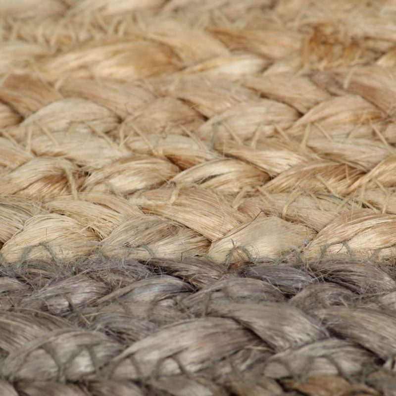 Ručno rađeni tepih od jute sa sivim rubom 120 cm - Slika 3