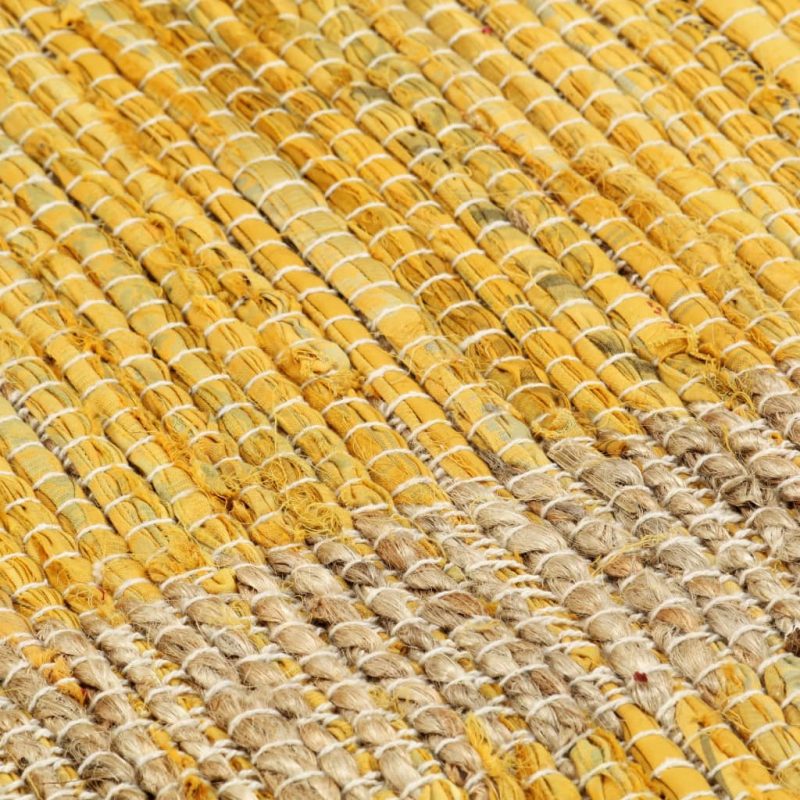 Ručno rađeni tepih od jute žuti 80 x 160 cm