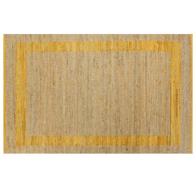 Ručno rađeni tepih od jute žuti 80 x 160 cm - Slika 3