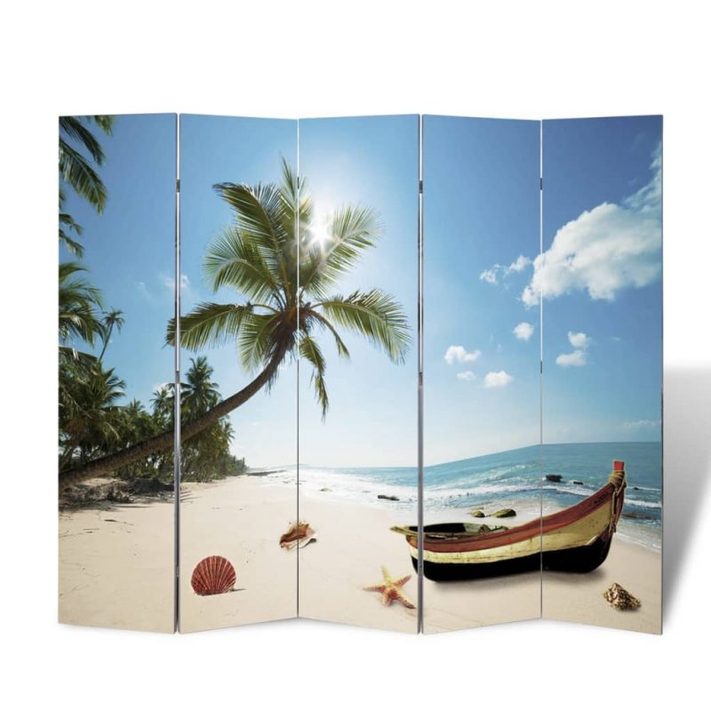 Sklopiva sobna pregrada s uzorkom plaže 200 x 170 cm - Slika 4
