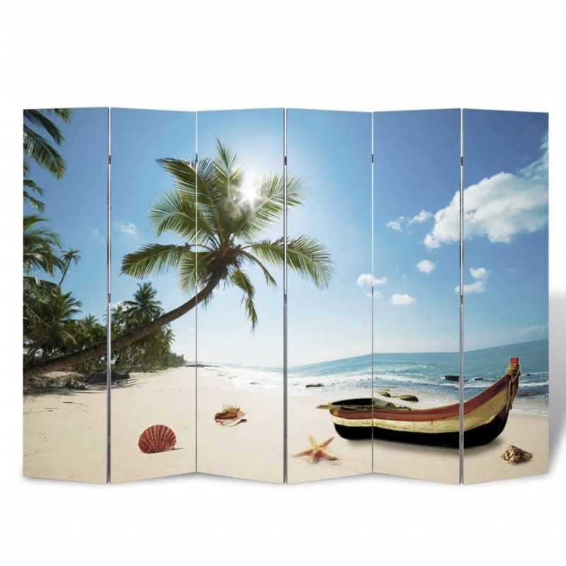 Sklopiva sobna pregrada s uzorkom plaže 240 x 170 cm - Slika 4