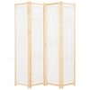 Sobna pregrada s 4 panela od tkanine 160 x 170 x 4 cm krem