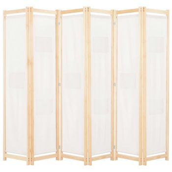Sobna pregrada sa 6 panela od tkanine 240 x 170 x 4 cm krem