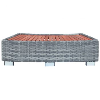 Stepenica za jacuzzi od poliratana siva 92 x 45 x 25 cm