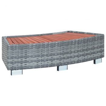 Stepenica za jacuzzi od poliratana siva 92 x 45 x 25 cm