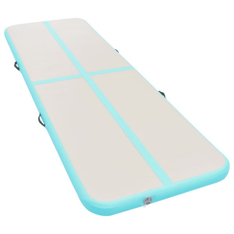 Strunjača na napuhavanje s crpkom 400 x 100 x 10 cm PVC zelena - Slika 4