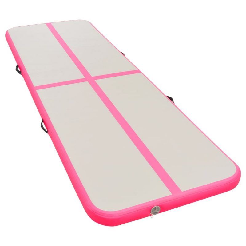 Strunjača na napuhavanje s crpkom 800 x 100 x 10 cm PVC roza - Slika 4