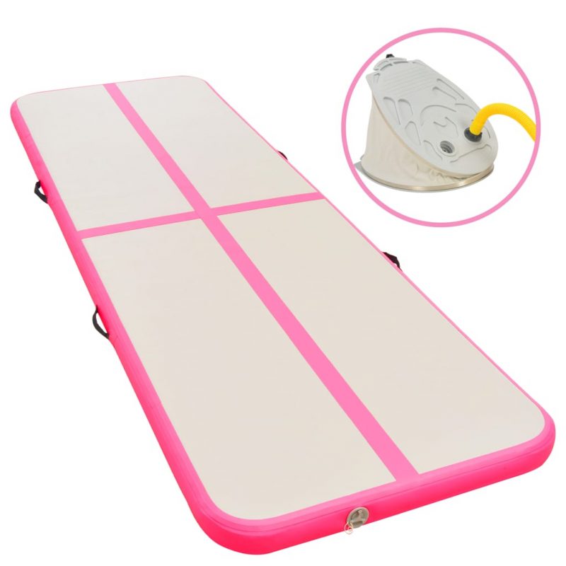 Strunjača na napuhavanje s crpkom 800 x 100 x 10 cm PVC roza