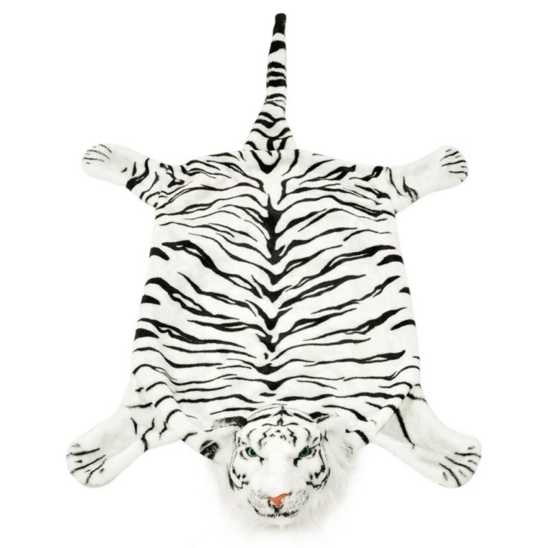 Tepih Tigar od Pliša 144 cm Bijeli - Slika 3
