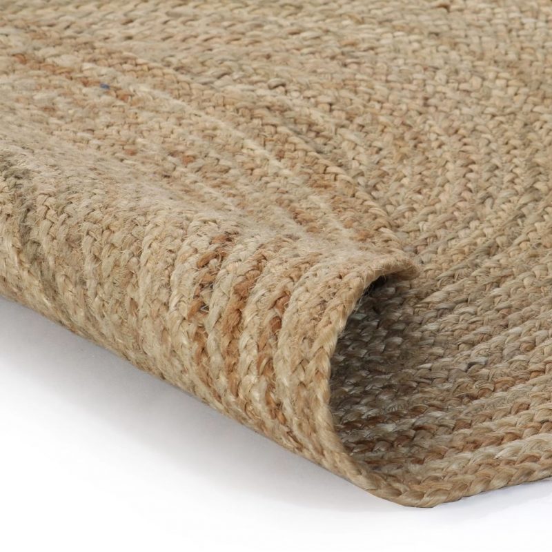 Ukrasni Pleteni Tepih od Jute 90 cm Okrugli - Slika 4