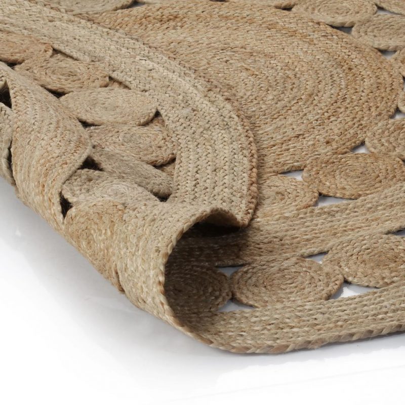 Ukrasni pleteni tepih od jute 150 cm okrugli - Slika 3