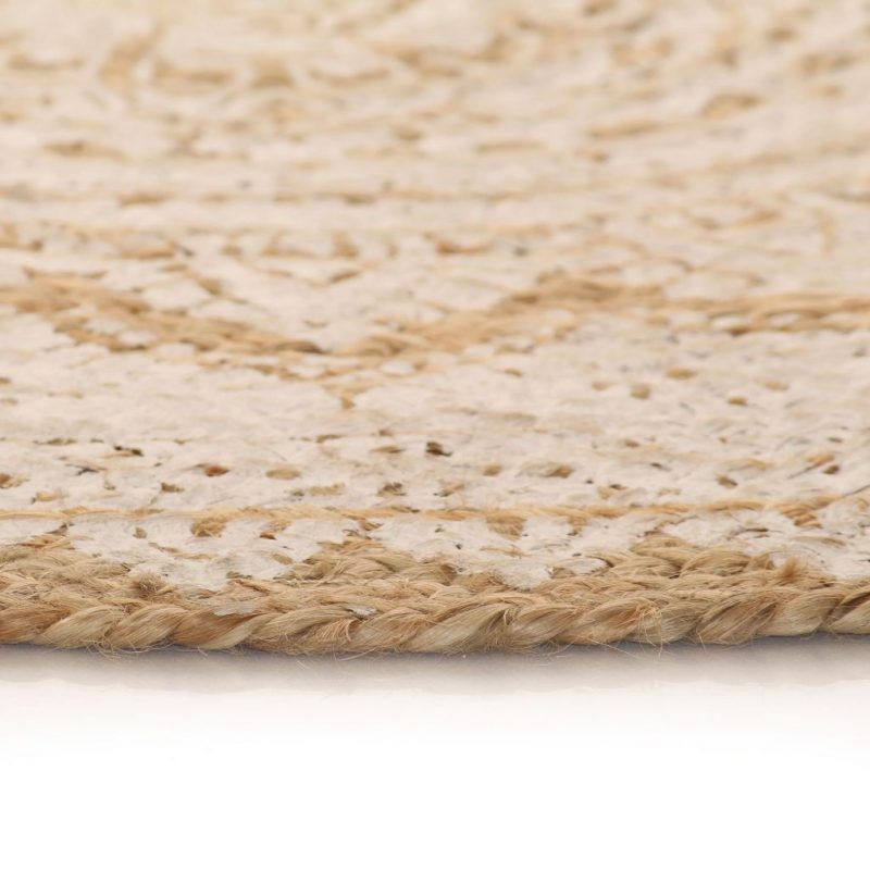 Ukrasni pleteni tepih od jute s uzorkom 120 cm okrugli - Slika 3