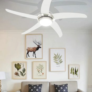 Ukrasni stropni ventilator sa svjetlom 128 cm bijeli