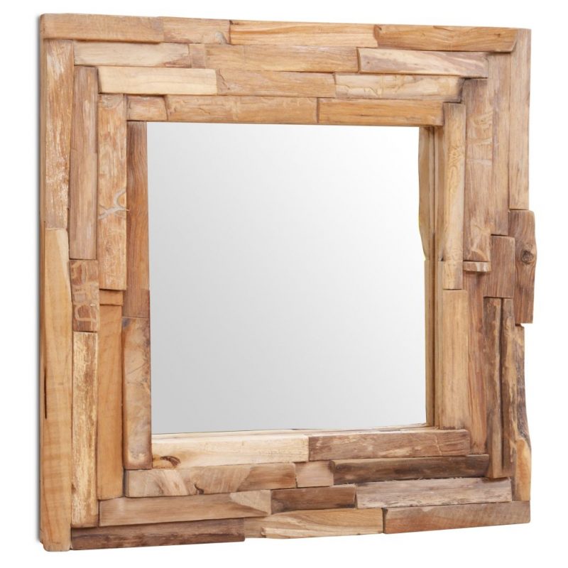 Ukrasno Ogledalo od Tikovine 60x60 cm Kvadratno - Slika 3