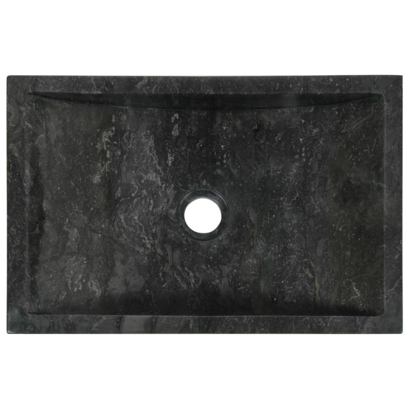 Umivaonik 45 x 30 x 12 cm mramorni crni - Slika 4