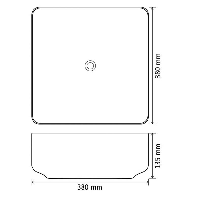 Umivaonik Pravokutni Keramički Bijeli 38x38x13