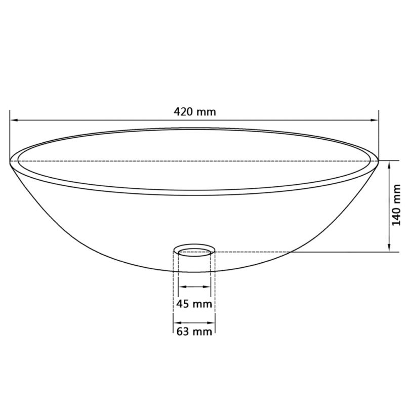 Umivaonik od Kaljenog Matiranog Stakla 42 cm - Slika 4