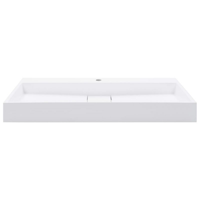 Umivaonik od lijevanih minerala/mramora 100 x 46 x 11 cm bijeli - Slika 3
