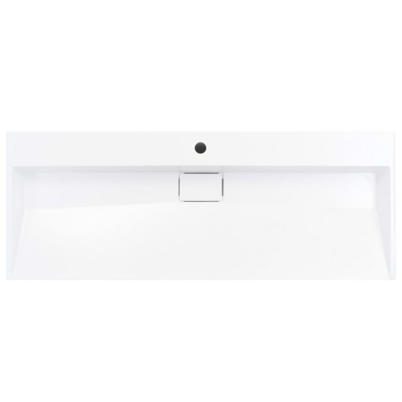 Umivaonik od lijevanih minerala/mramora 120 x 46 x 11 cm bijeli - Slika 4