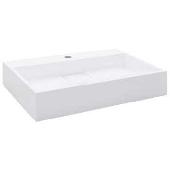 Umivaonik od lijevanih minerala/mramora 60 x 38 x 11 cm bijeli