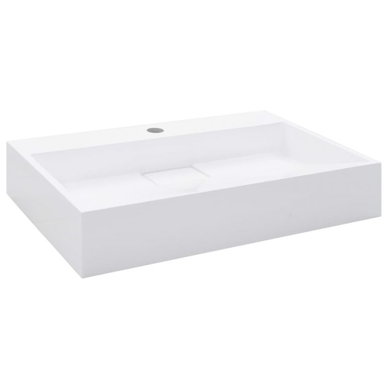 Umivaonik od lijevanih minerala/mramora 60 x 38 x 11 cm bijeli