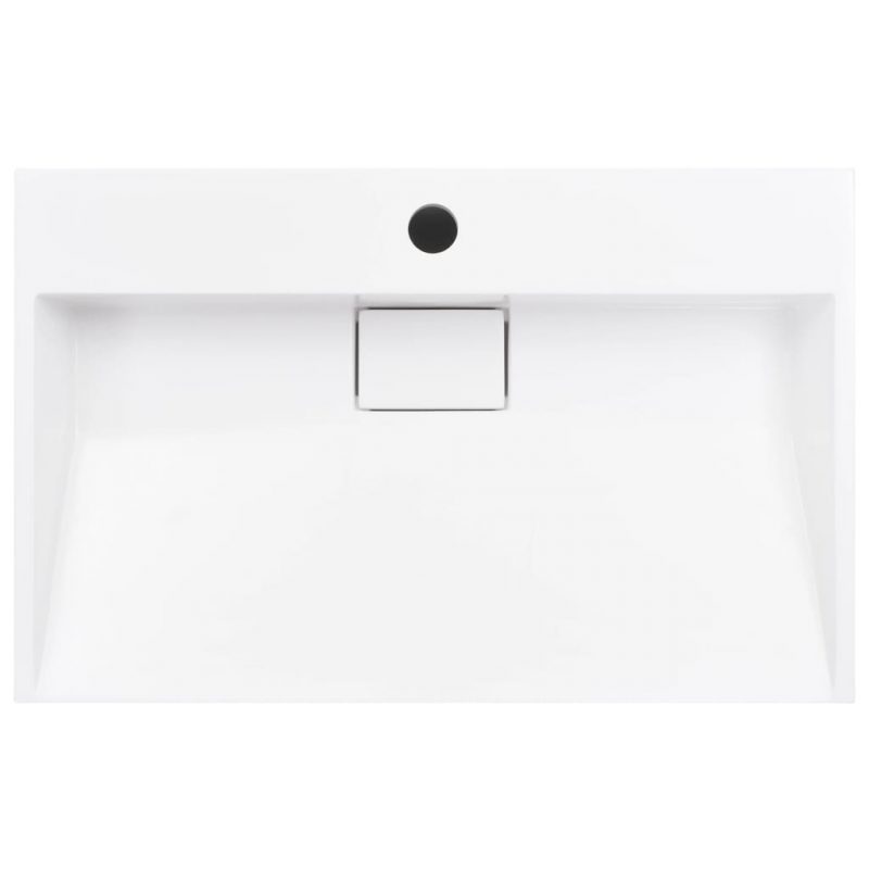 Umivaonik od lijevanih minerala/mramora 60 x 38 x 11 cm bijeli - Slika 4