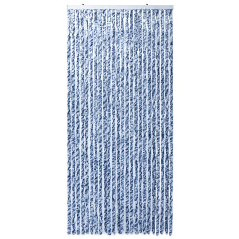 Zastor protiv insekata plavo-bijelo-srebrni 100 x 220 cm šenil - Slika 4