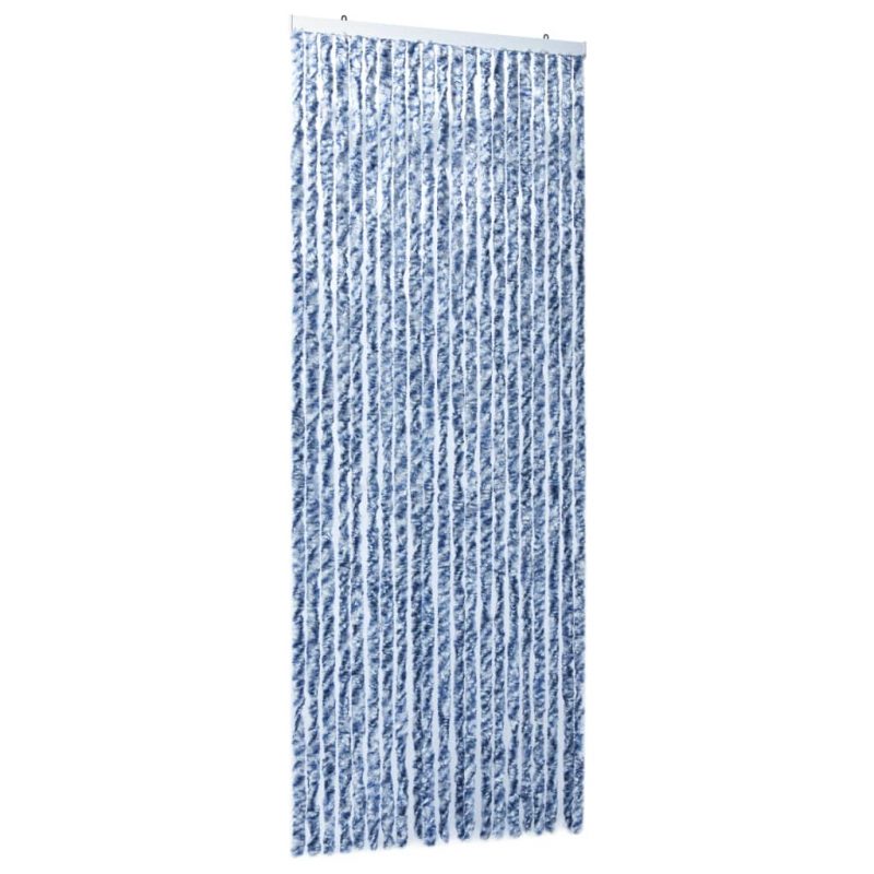 Zastor protiv insekata plavo-bijelo-srebrni 90 x 220 cm šenil