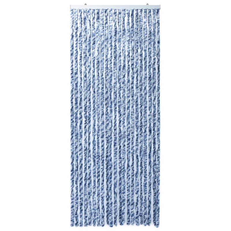 Zastor protiv insekata plavo-bijelo-srebrni 90 x 220 cm šenil - Slika 4