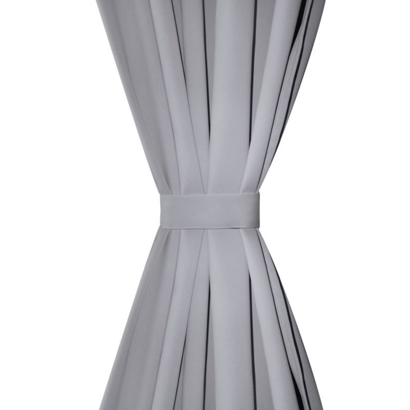 Zavjesa za Zamračivanje s Metalnim Prstenovima 2 kom 135x175 cm Siva - Slika 3