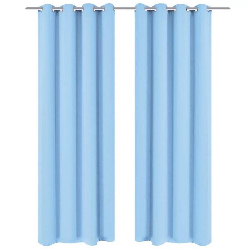 Zavjesa za Zamračivanje s Metalnim Prstenovima 2 kom 135x175 cm Tirkizna