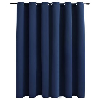 Zavjesa za zamračivanje s metalnim prstenima plava 290 x 245 cm