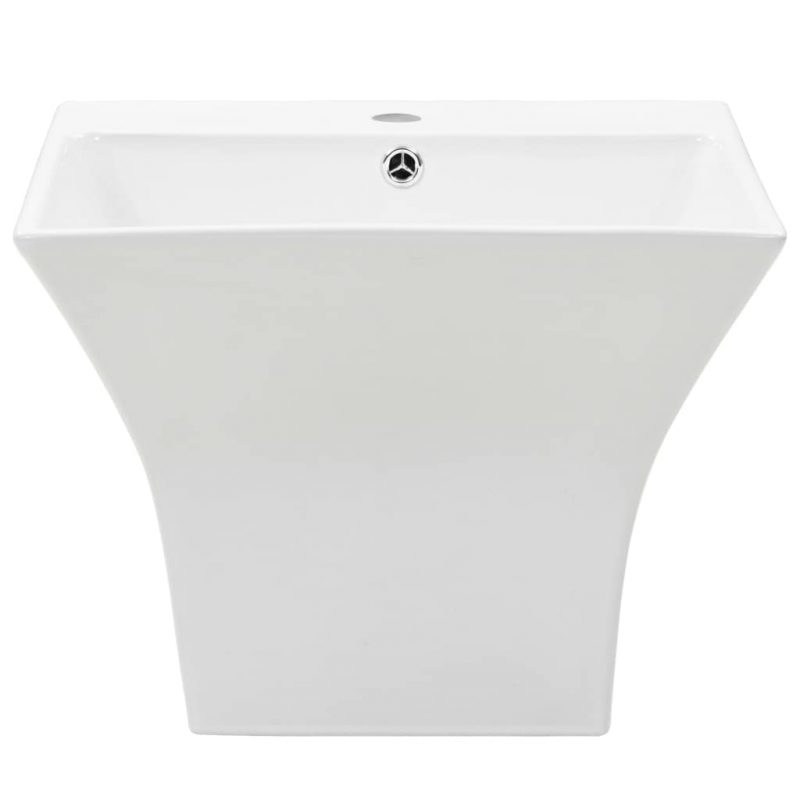 Zidni umivaonik keramički bijeli 500 x 450 x 410 mm - Slika 3