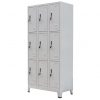 Čelični Garderobni Ormar s 9 Odjeljaka 90x45x180 cm Sivi