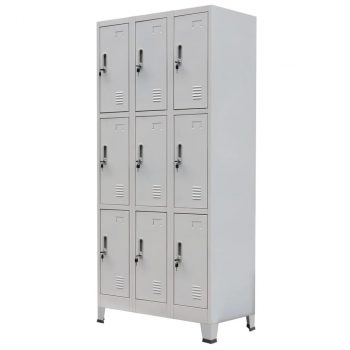 Čelični Garderobni Ormar s 9 Odjeljaka 90x45x180 cm Sivi
