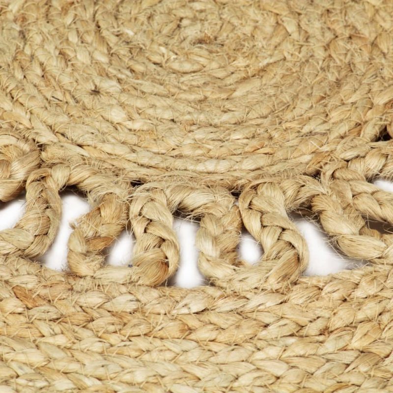 Ručno rađeni pleteni tepih od jute 120 cm - Slika 4
