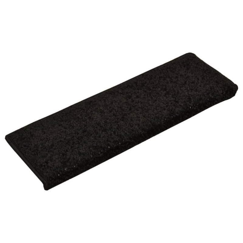 Tepisi za stepenice 15 kom 65 x 25 cm crni