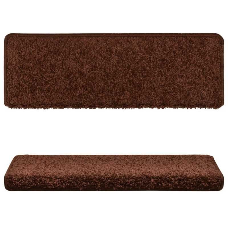 Tepisi za stepenice 15 kom 65 x 25 cm smeđi - Slika 4
