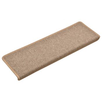 Tepisi za stepenice 15 kom 65 x 25 cm svjetlosmeđi
