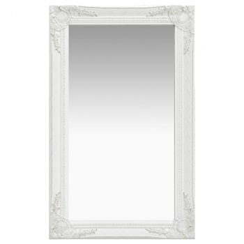 Zidno ogledalo u baroknom stilu 50 x 80 cm bijelo