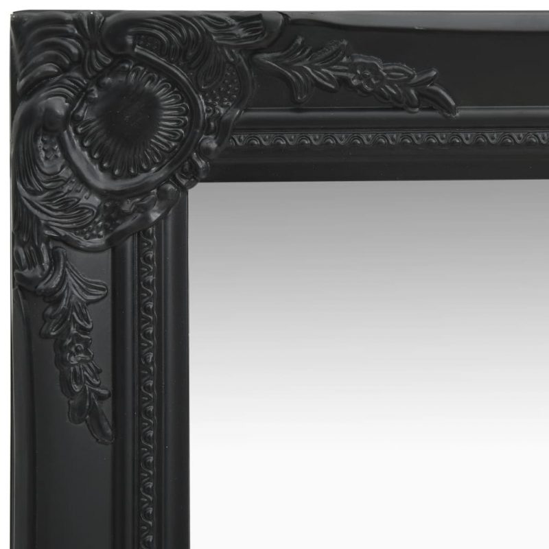 Zidno ogledalo u baroknom stilu 60 x 60 cm crno - Slika 3