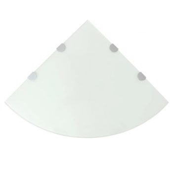 Kutne police s nosačima 2 kom staklene prozirne 45 x 45 cm