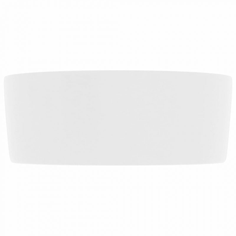 Luksuzni okrugli umivaonik mat bijeli 40 x 15 cm keramički - Slika 4