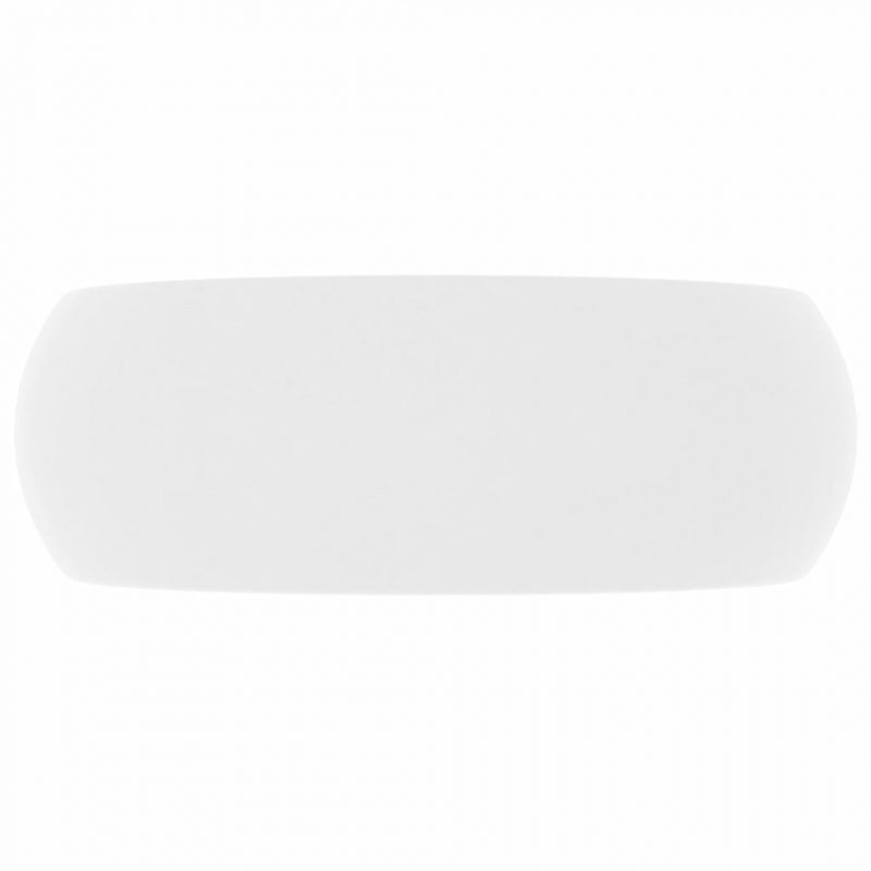 Luksuzni okrugli umivaonik mat bijeli 40 x 15 cm keramički - Slika 4