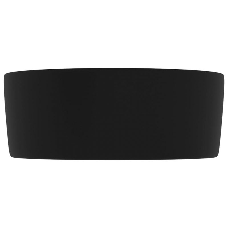 Luksuzni okrugli umivaonik mat crni 40 x 15 cm keramički - Slika 4