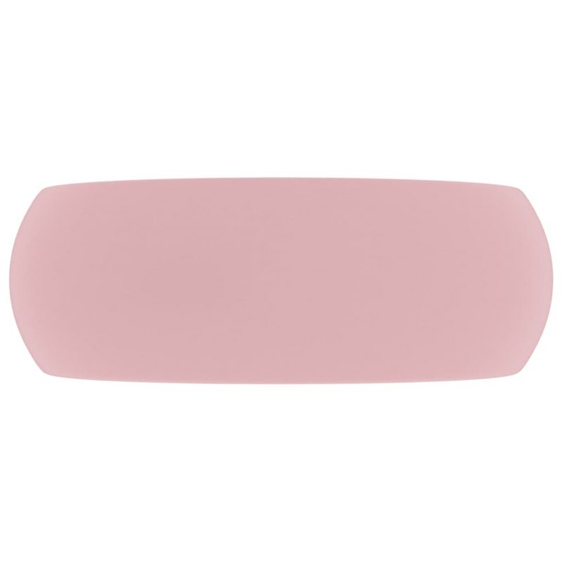 Luksuzni okrugli umivaonik mat ružičasti 40 x 15 cm keramički - Slika 4