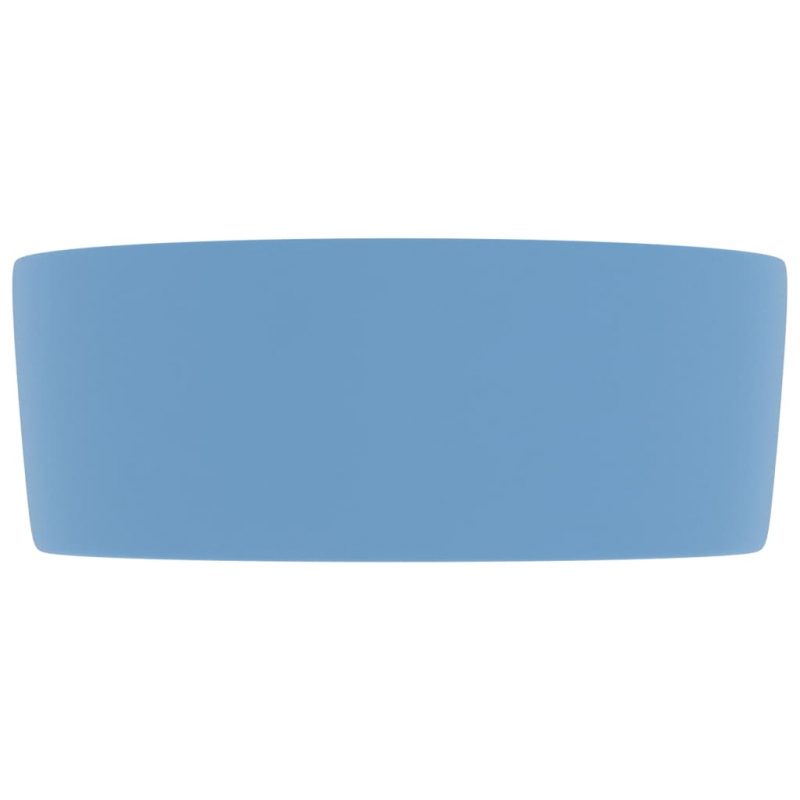 Luksuzni okrugli umivaonik mat svjetloplavi 40x15 cm keramički - Slika 4