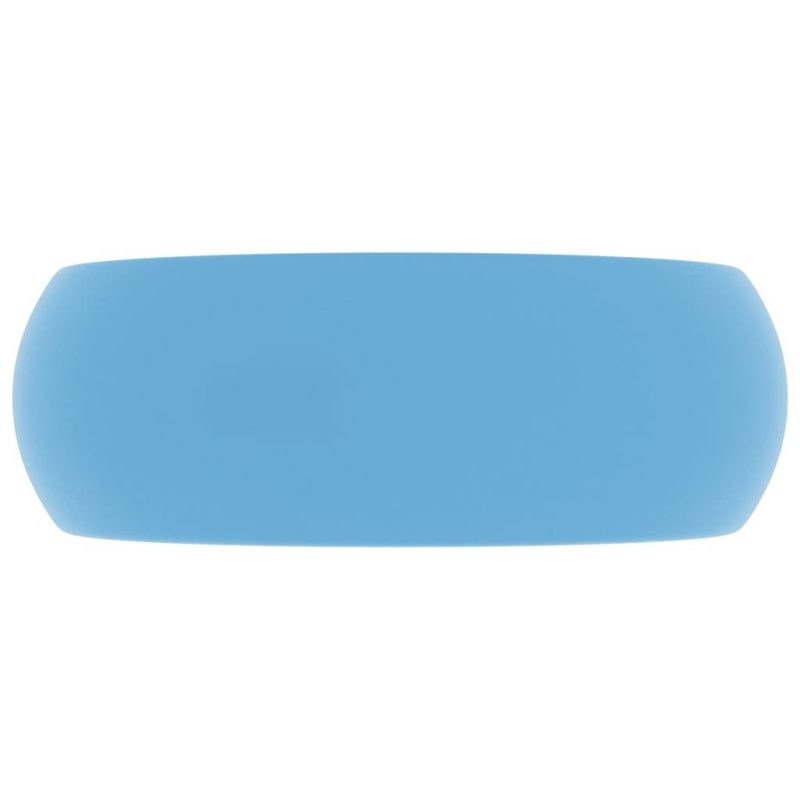 Luksuzni okrugli umivaonik mat svjetloplavi 40x15 cm keramički - Slika 4
