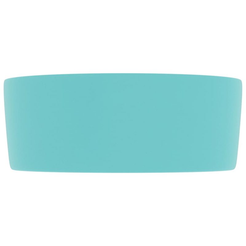 Luksuzni okrugli umivaonik mat svjetlozeleni 40x15 cm keramički - Slika 4